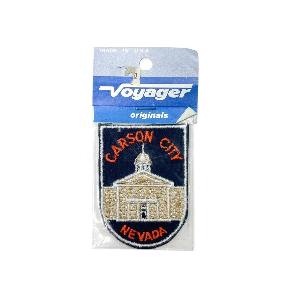 Vintage Carson City Nevada Jacket Patch Capitol Building Travel Souvenir- NOS
